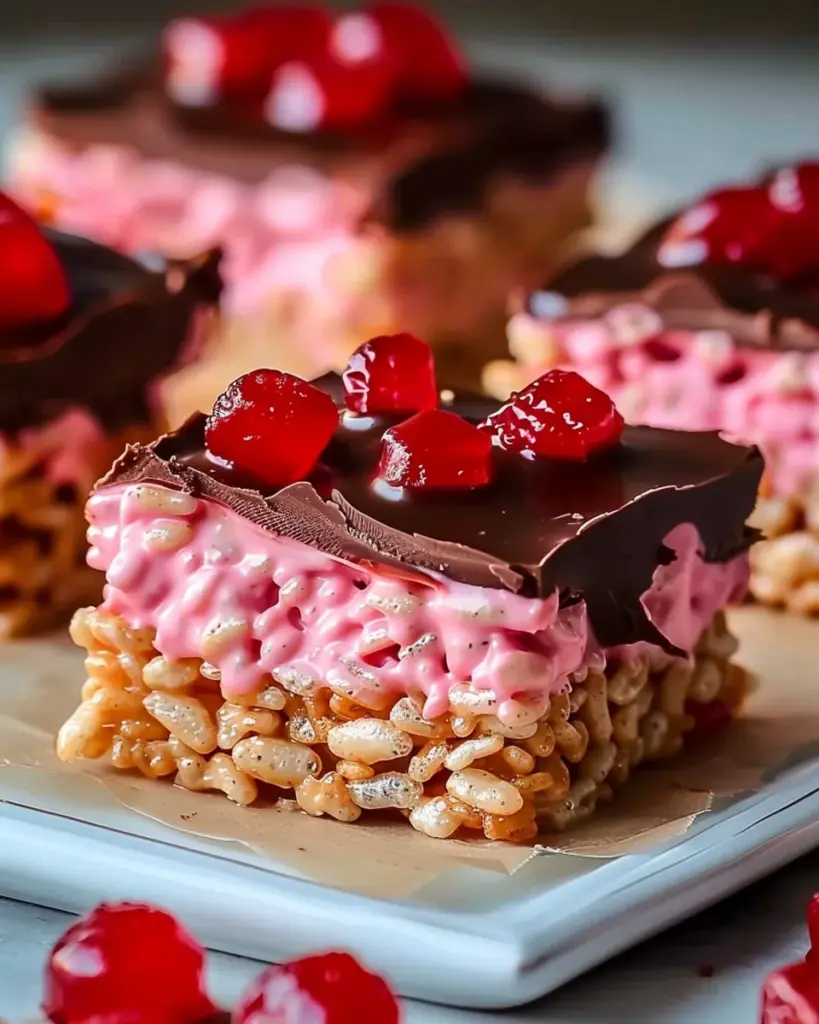 cocolate covered cerry rice krispies treats