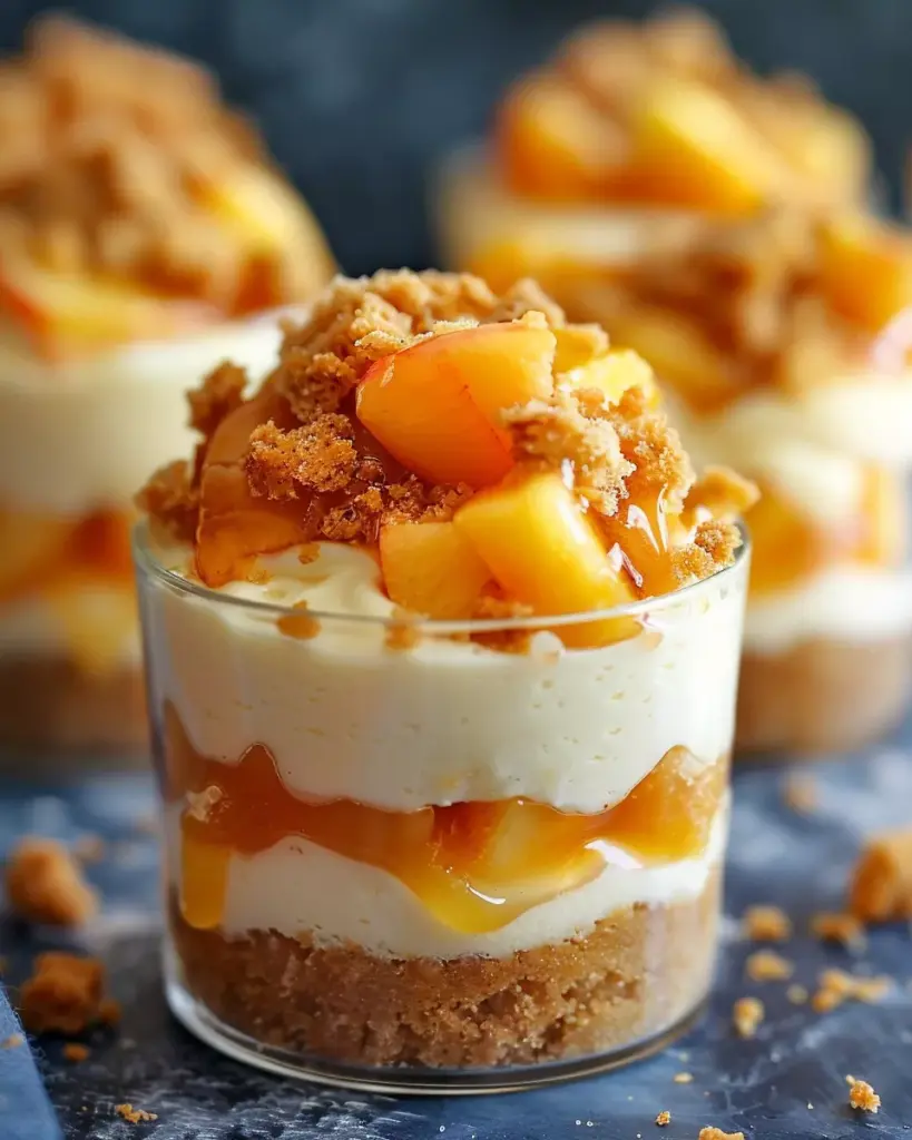 Peach Cobbler Cheesecake Cups