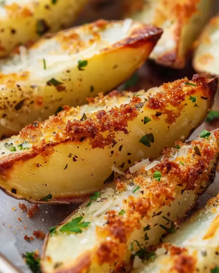 Crispy Baked Garlic Parmesan Potato Wedges