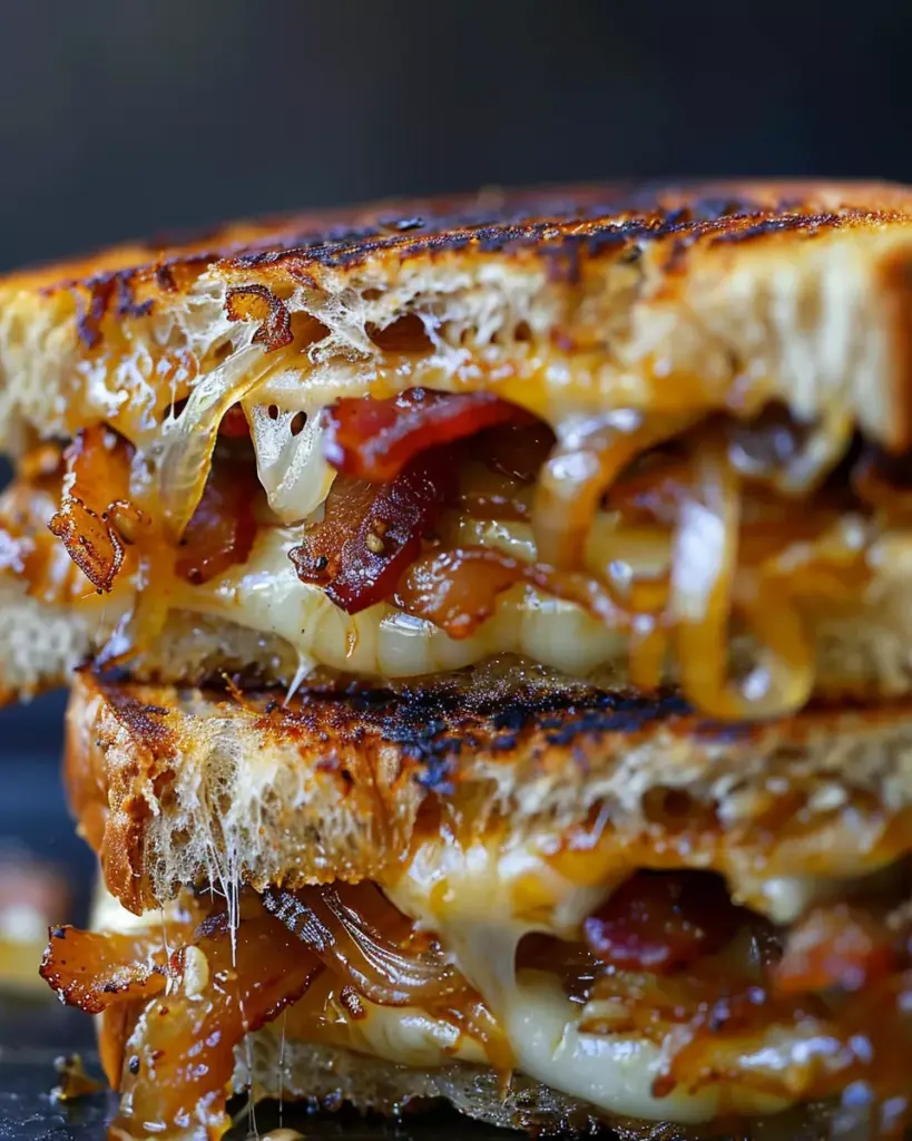 Indulge In Bacon And Caramelized Onion Grilled Cheese Sandwiches