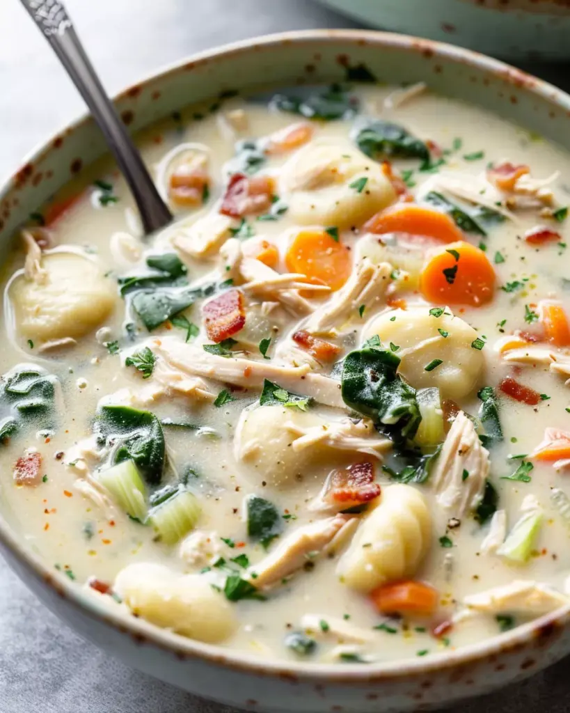 Creamy Crockpot Chicken Gnocchi Soup