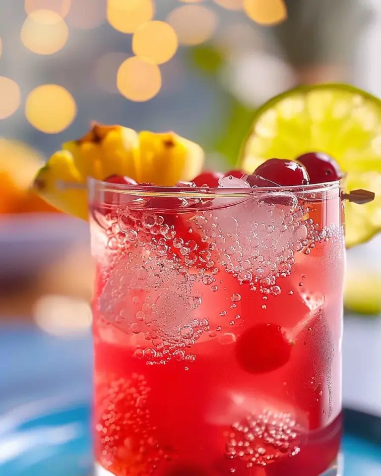 pineapple cranberry chrismas drink