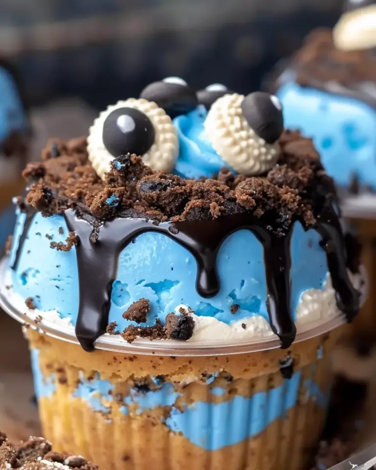 Cookie Monster Cheesecake Cups
