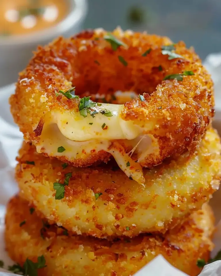 Cheesy Stuffed Mozzarella Onion Rings