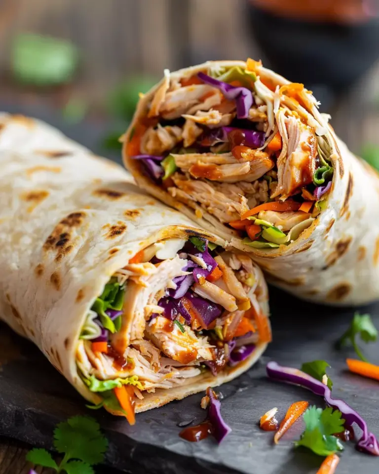 BBQ Chicken Coleslaw Wraps
