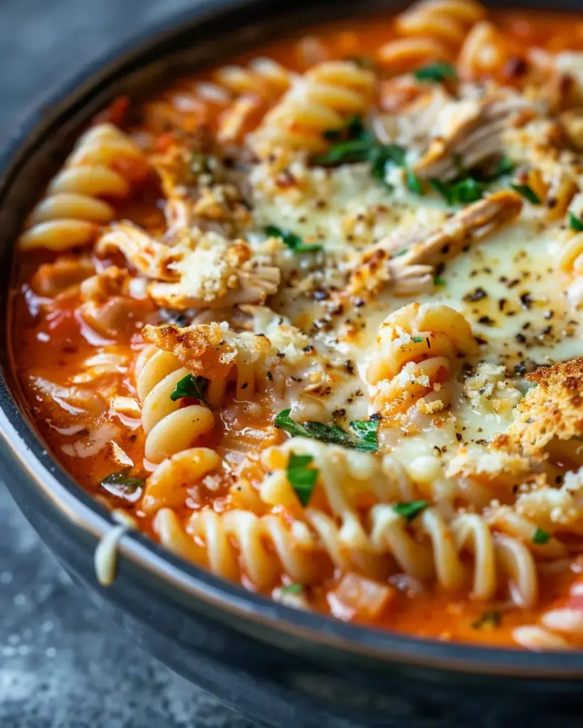Crockpot Chicken Parmesan Soup
