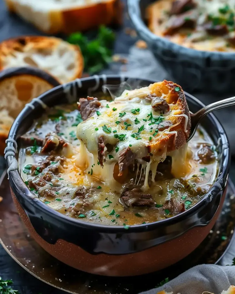 One-Pot Philly Cheesesteak Soup