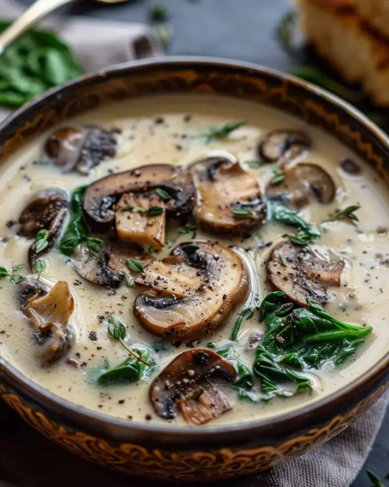 Creamy Mushroom & Spinach Soup