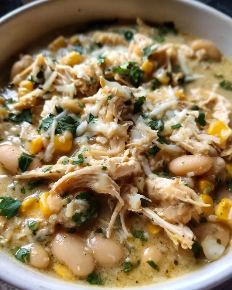 Creamy Crockpot White Chicken Chili