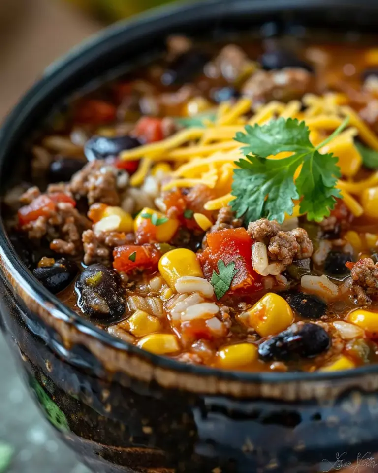 Crockpot Taco Rice Soup Recipe