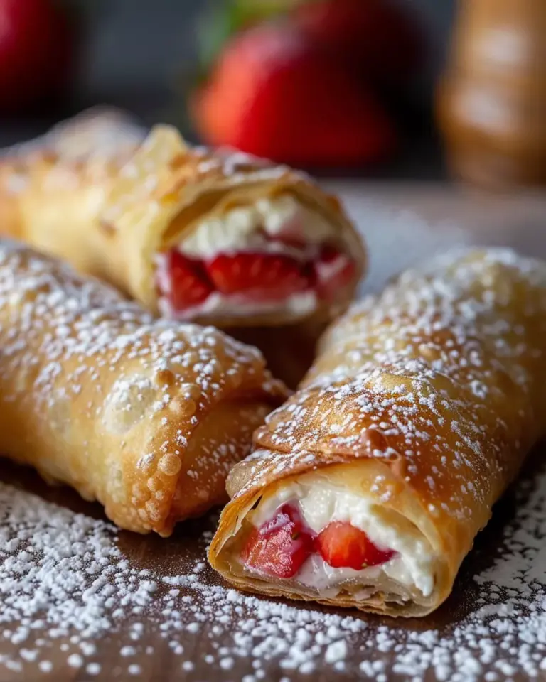 Strawberry Cheesecake Stuffed Eggrolls