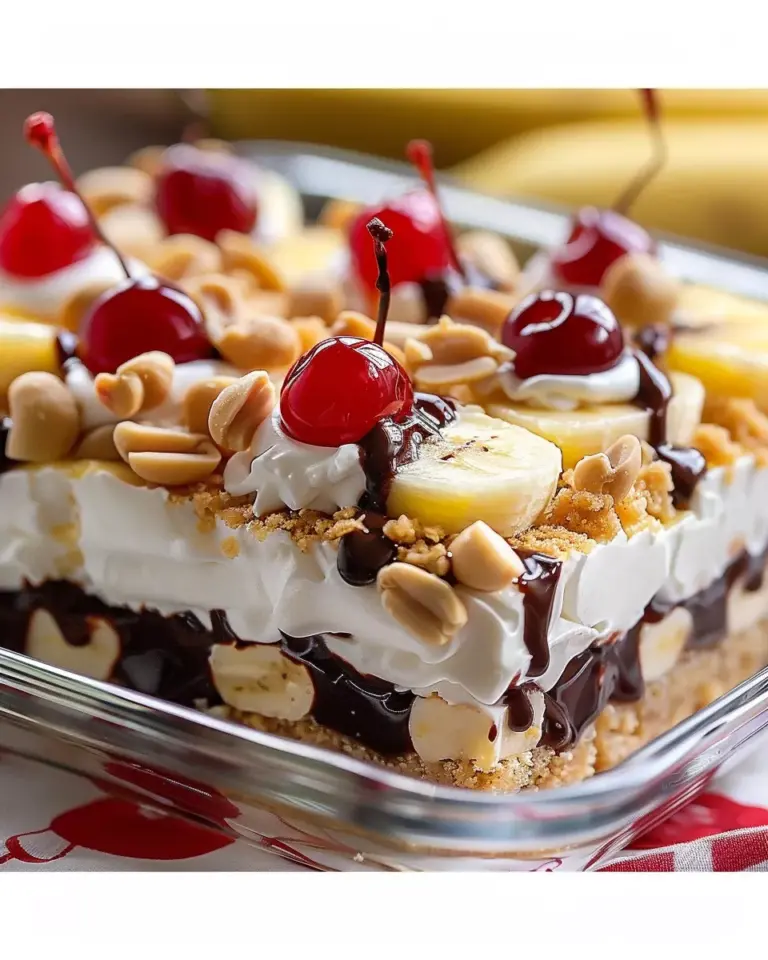 No Bake Banana Split Cake