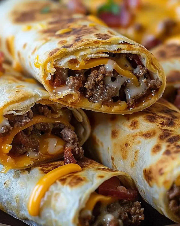 Ultimate Bacon Cheeseburger Tortilla Roll-ups