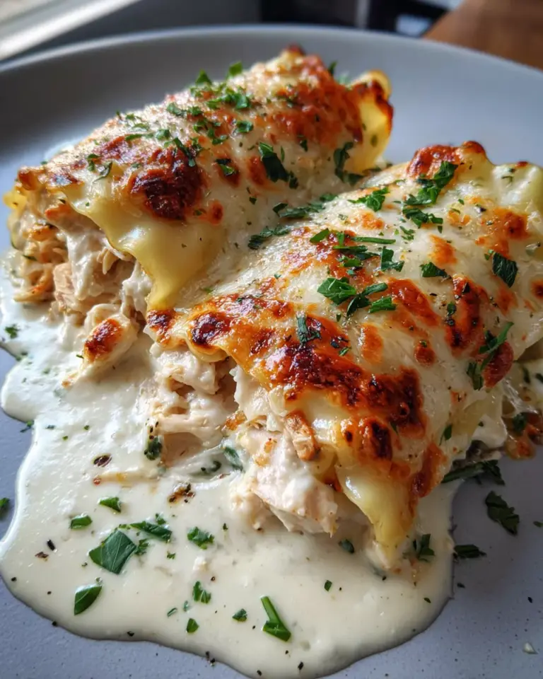 Chicken Alfredo Lasagna Rolls