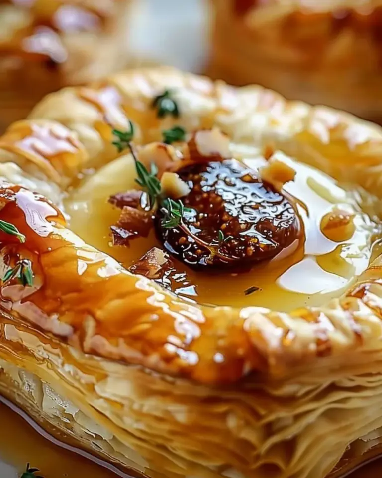 Baked Brie in Puff Pastry with Honey and Fig