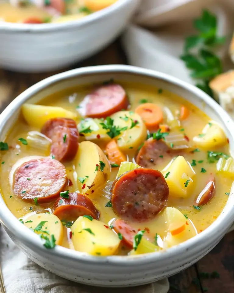 Cheesy Kielbasa Potato Soup