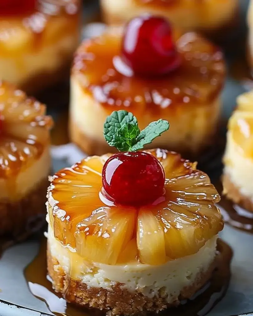 Mini Pineapple Upside-down Cheesecakes