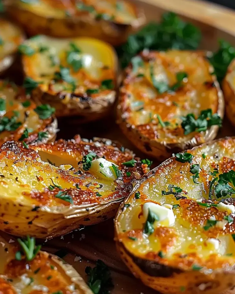 Crispy Garlic Herb Roasted Potato Skins