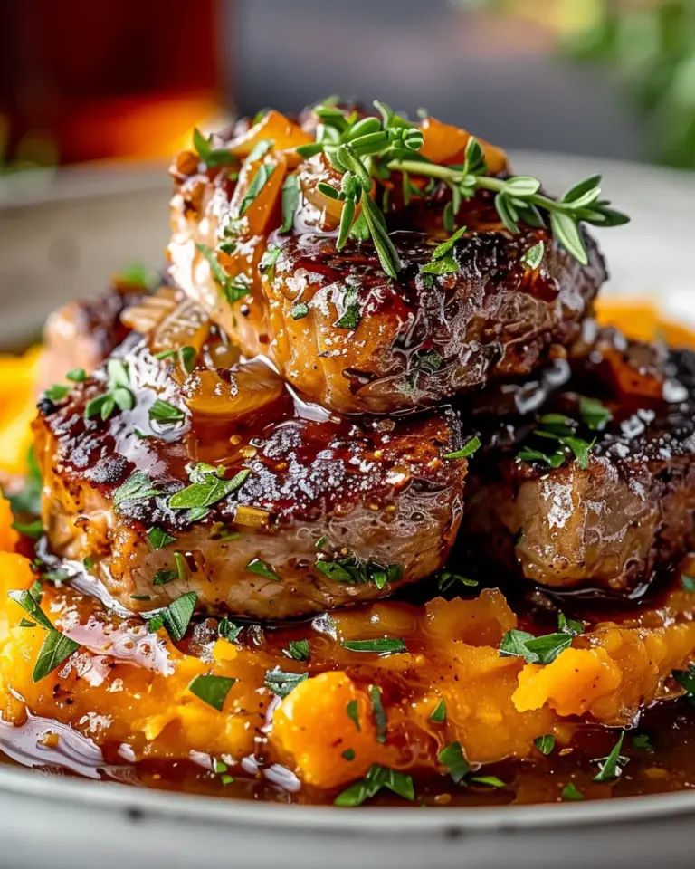Apple Cider Pork with Mashed Sweet Potatoes Recipe