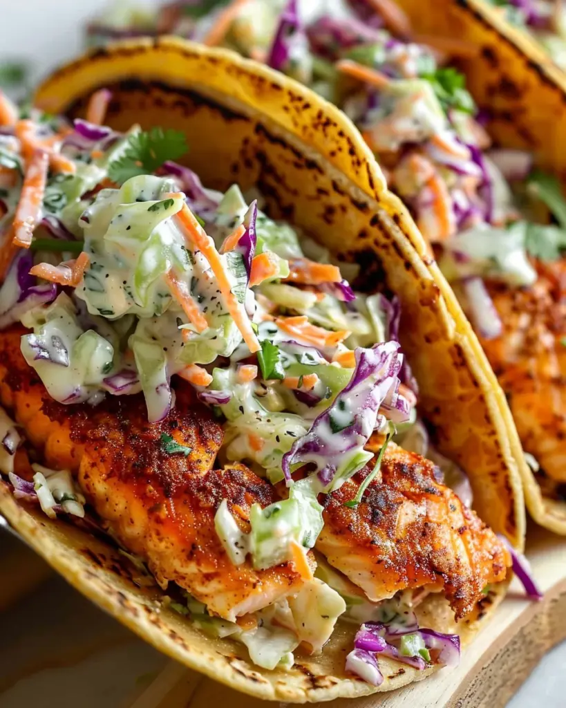Air Fryer Salmon Tacos with Slaw 5 3 1 1