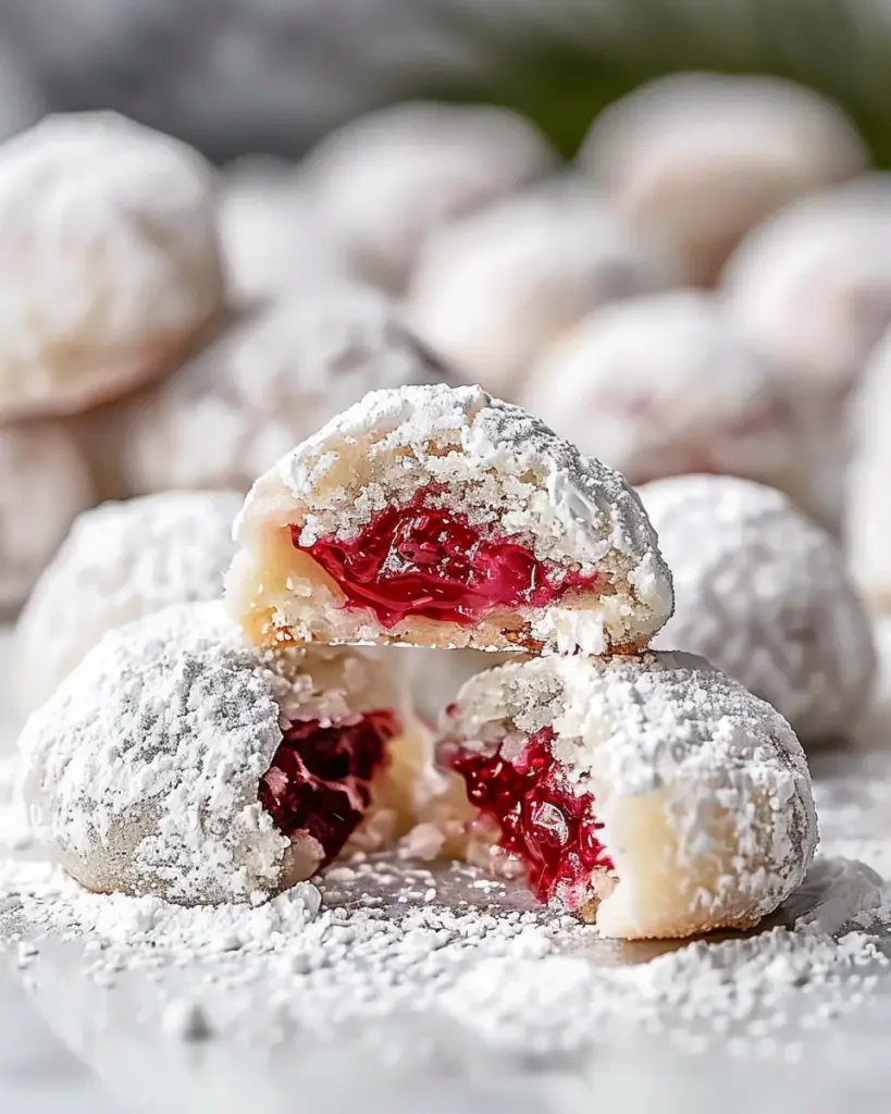 Raspberry Almond Snowball Cookies Delightful Easy Recipe