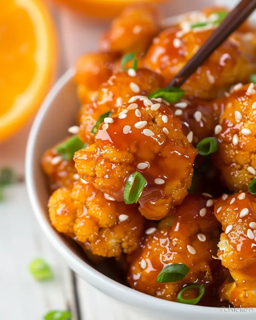 Baked Orange Cauliflower “Chicken”