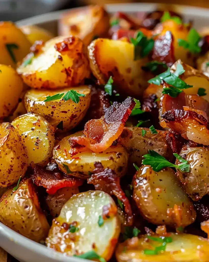Crispy Bacon Honey Roasted Potatoes