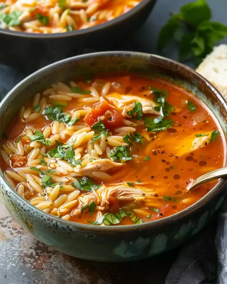 Chicken Orzo Tomato Soup Recipe