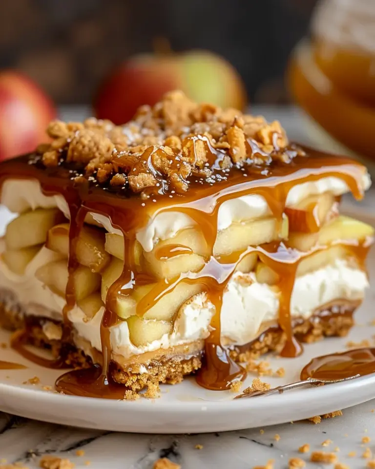 Caramel Apple Eclair Cake