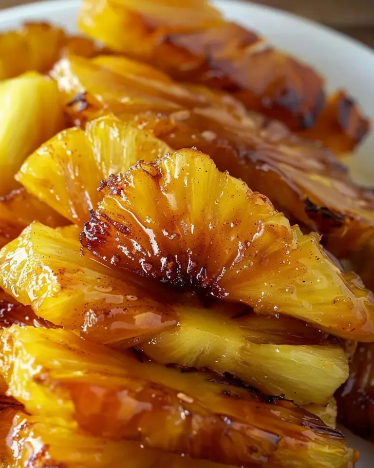 Roasted Pineapple with Honey Cinnamon Glaze – An Easy Dessert!