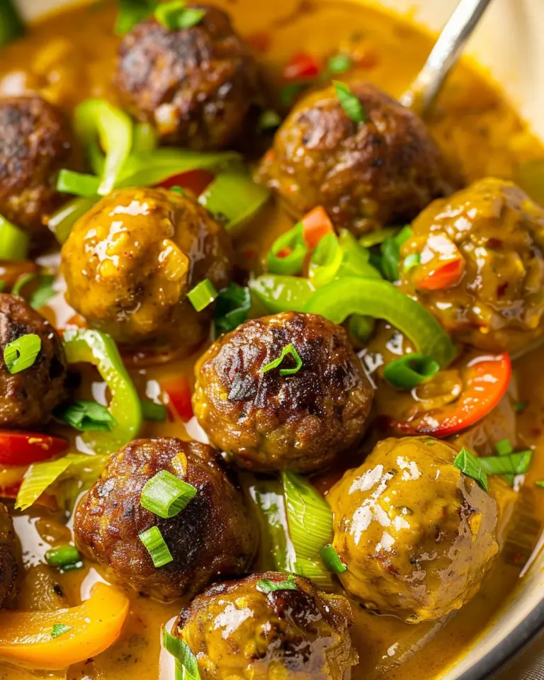 Jerk Meatballs In Coconut Curry Sauce