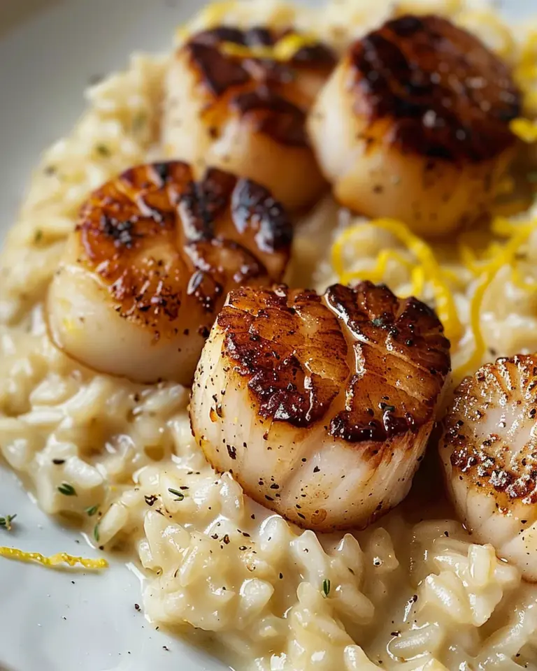 Seared Scallops and Lemon Parmesan Risotto