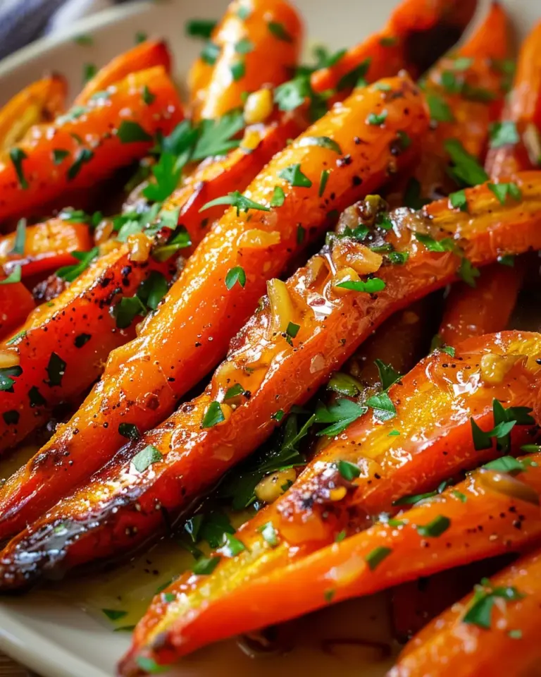 Honey Garlic Butter Roasted Carrots