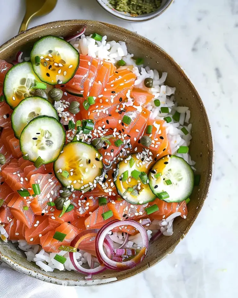 Miso Soy Salmon Sashimi Bowl