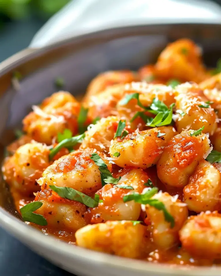 Gnocchi with Garlic Cream Tomato Sauce