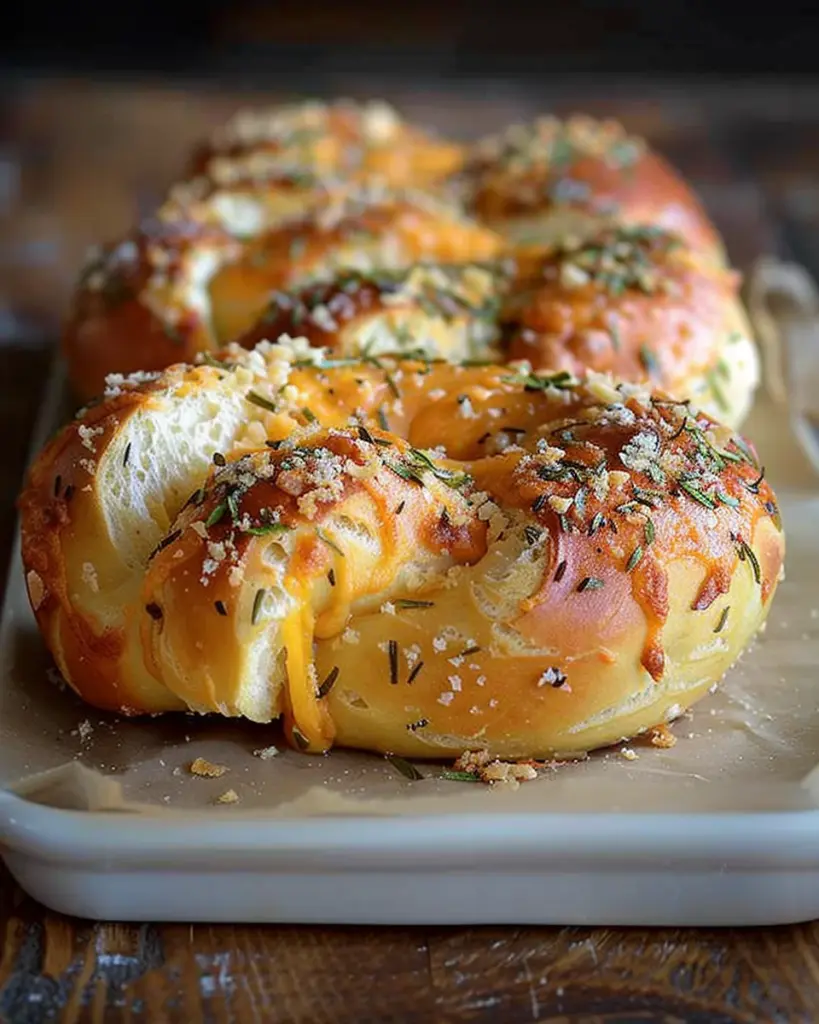 Mozzarella Stuffed Rosemary Parmesan Soft Pretzels