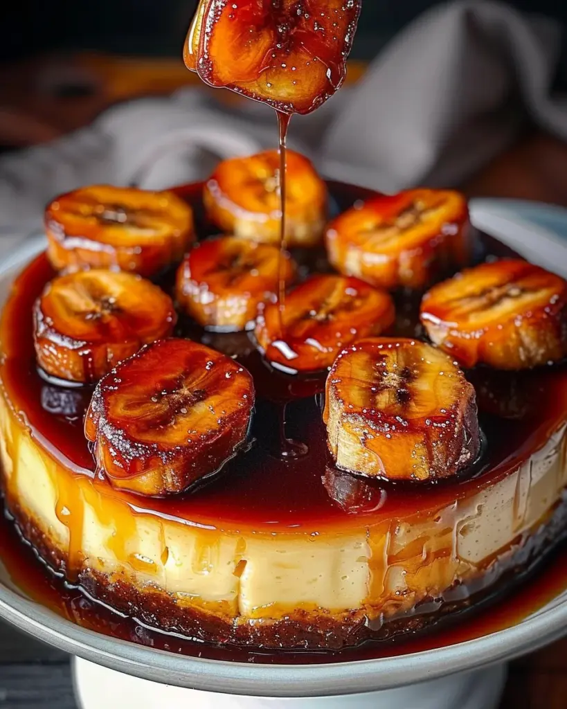 Caramelized Banana Cheesecake with Rum Glaze