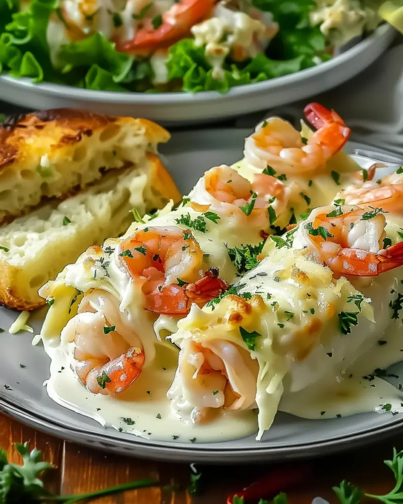 Shrimp Crab Alfredo Roll Ups