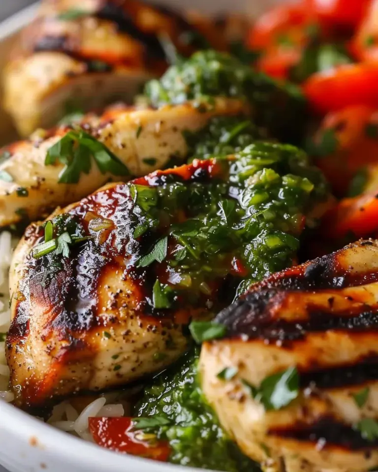 Chimichurri Grilled Chicken Bowl with Garlic Sauce