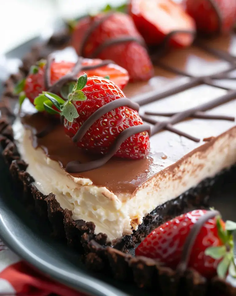 Keto Chocolate Strawberry Cheesecake