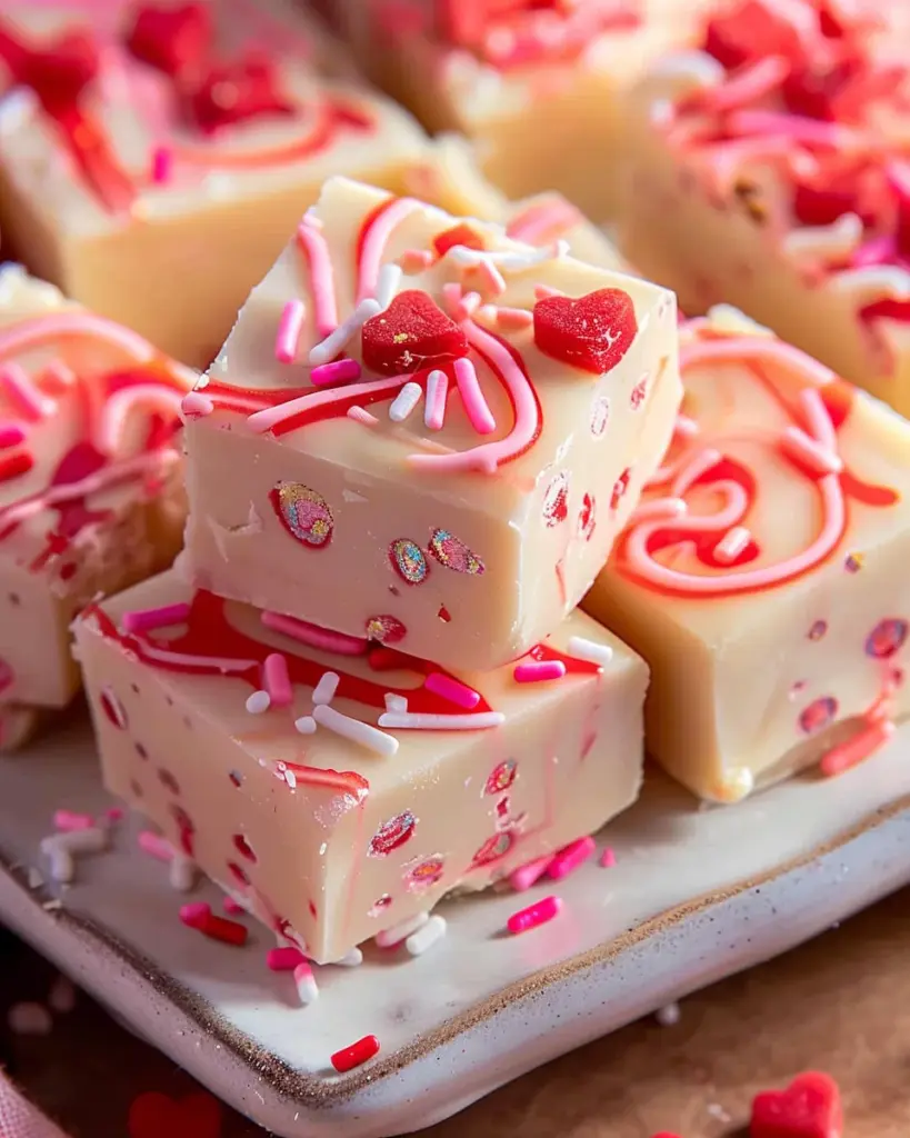 White Chocolate Fudge (Valentine’s Day Fudge)