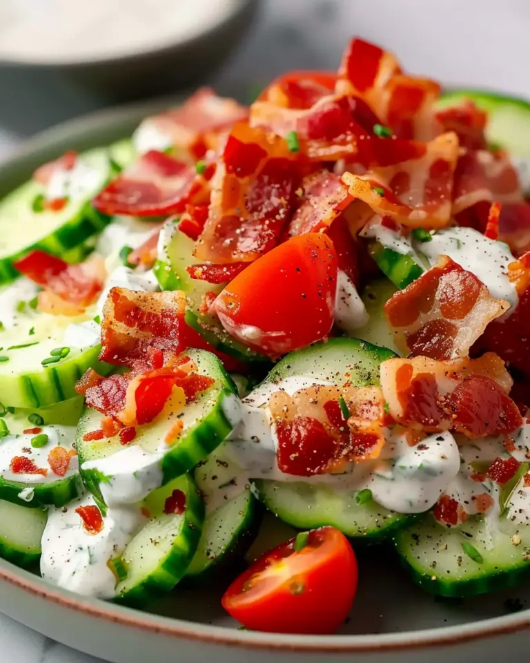 Crunchy Cucumber Salad with Bacon