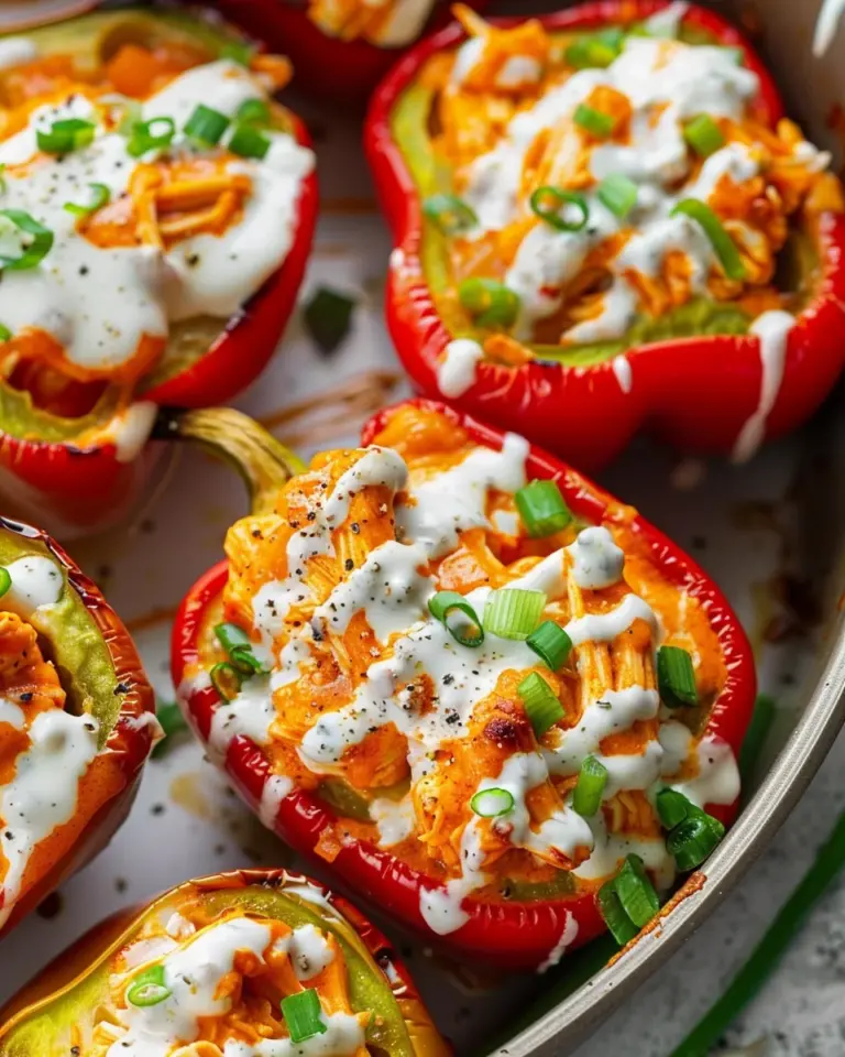 Buffalo Chicken Stuffed Peppers – Dairy Free & Low Carb