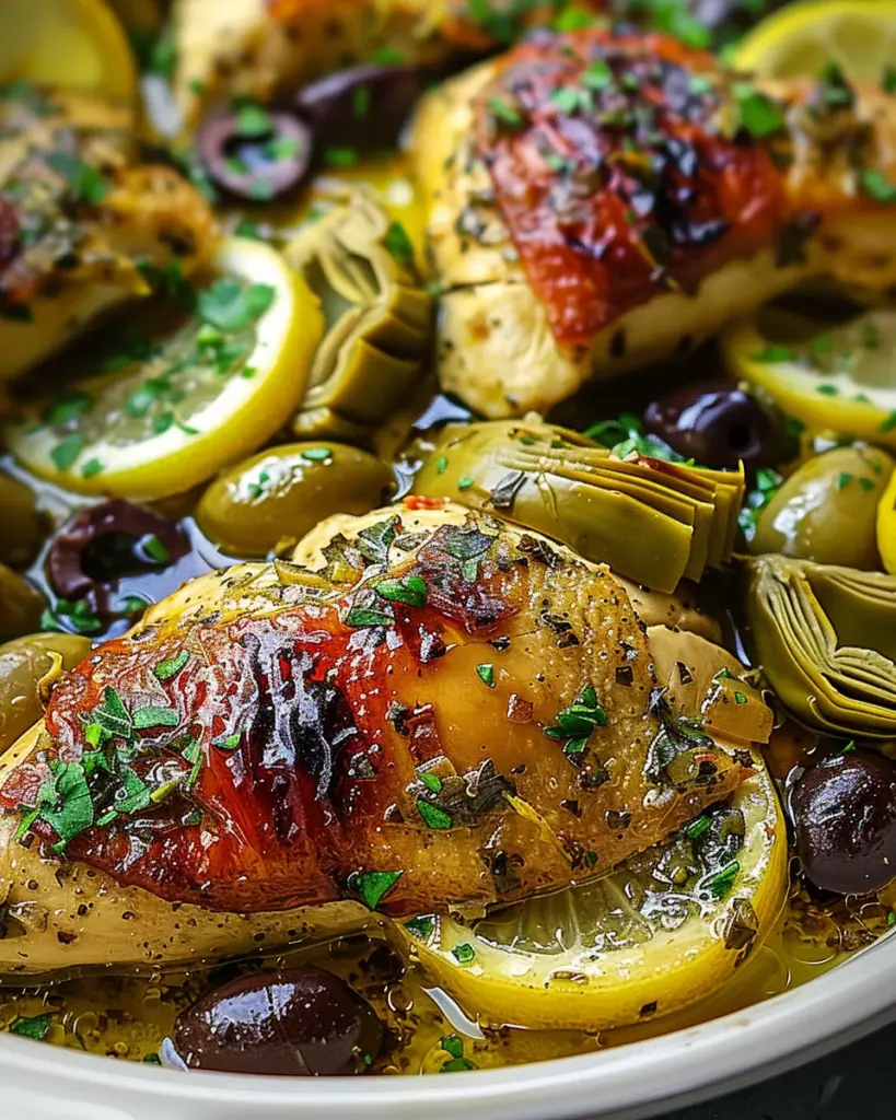 Mediterranean Lemon Chicken with Artichokes & Olives