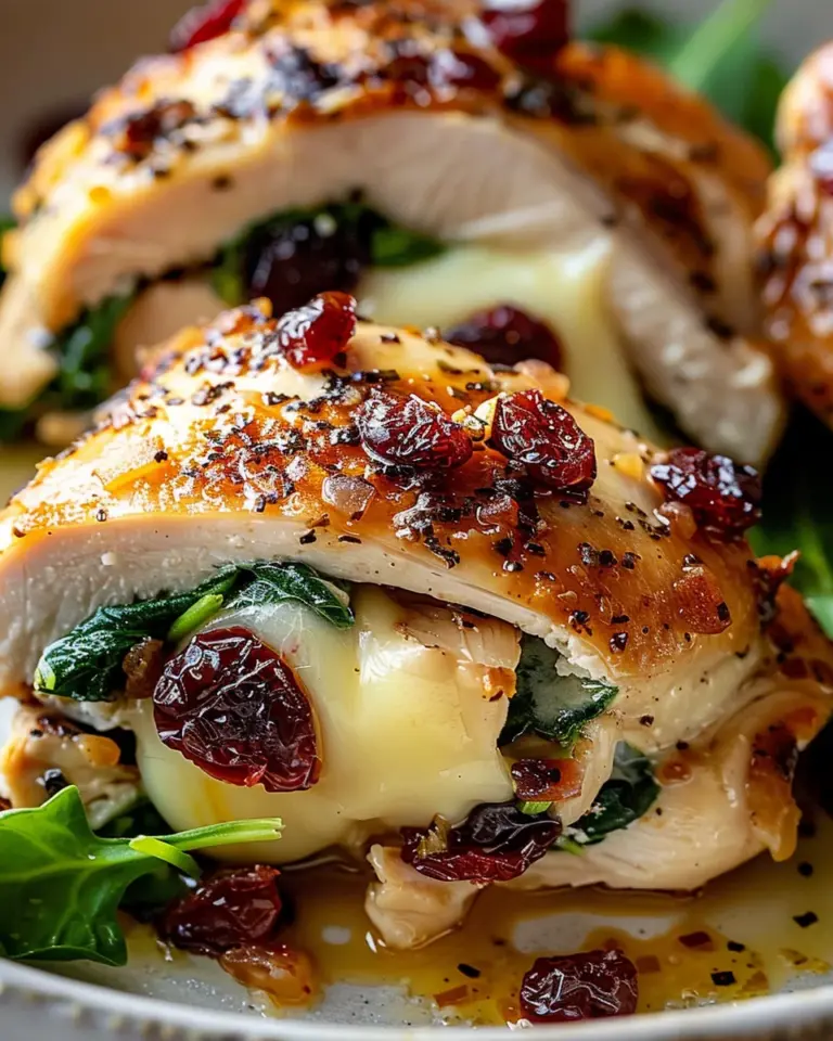 Cranberry & Spinach Stuffed Chicken with Brie