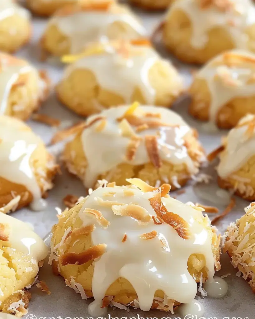 Dolly Parton Coconut Cookies with Lemon Glaze