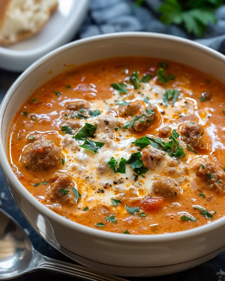 Sausage & Tomato Cream Cheese Soup