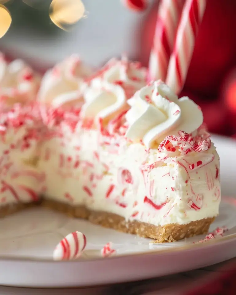Candy Cane No Bake Cheesecake