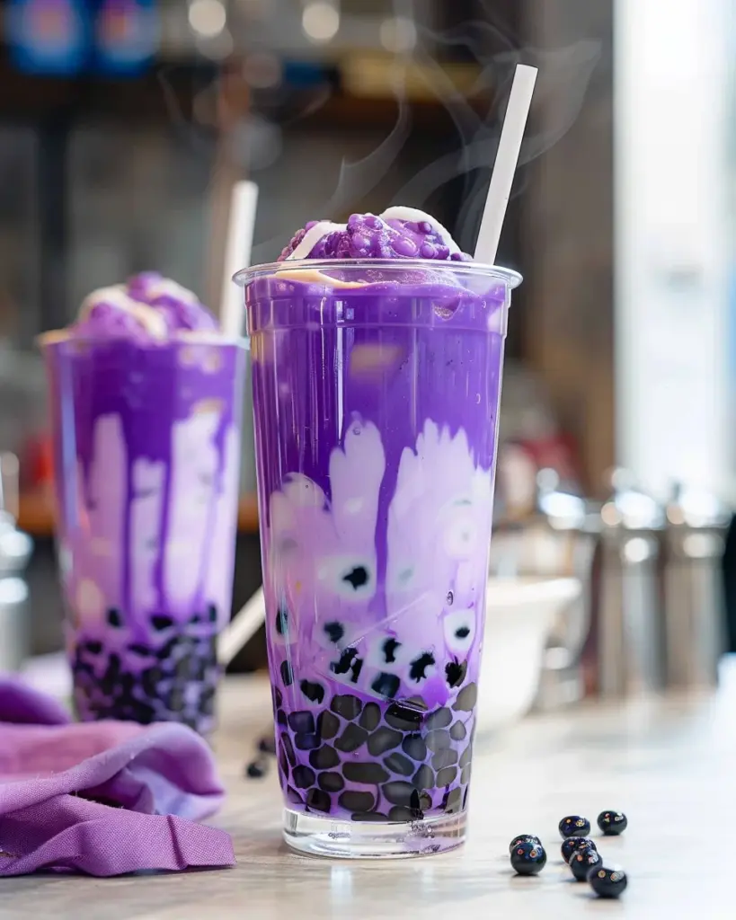 Ube milk tea (Ube bubble tea)