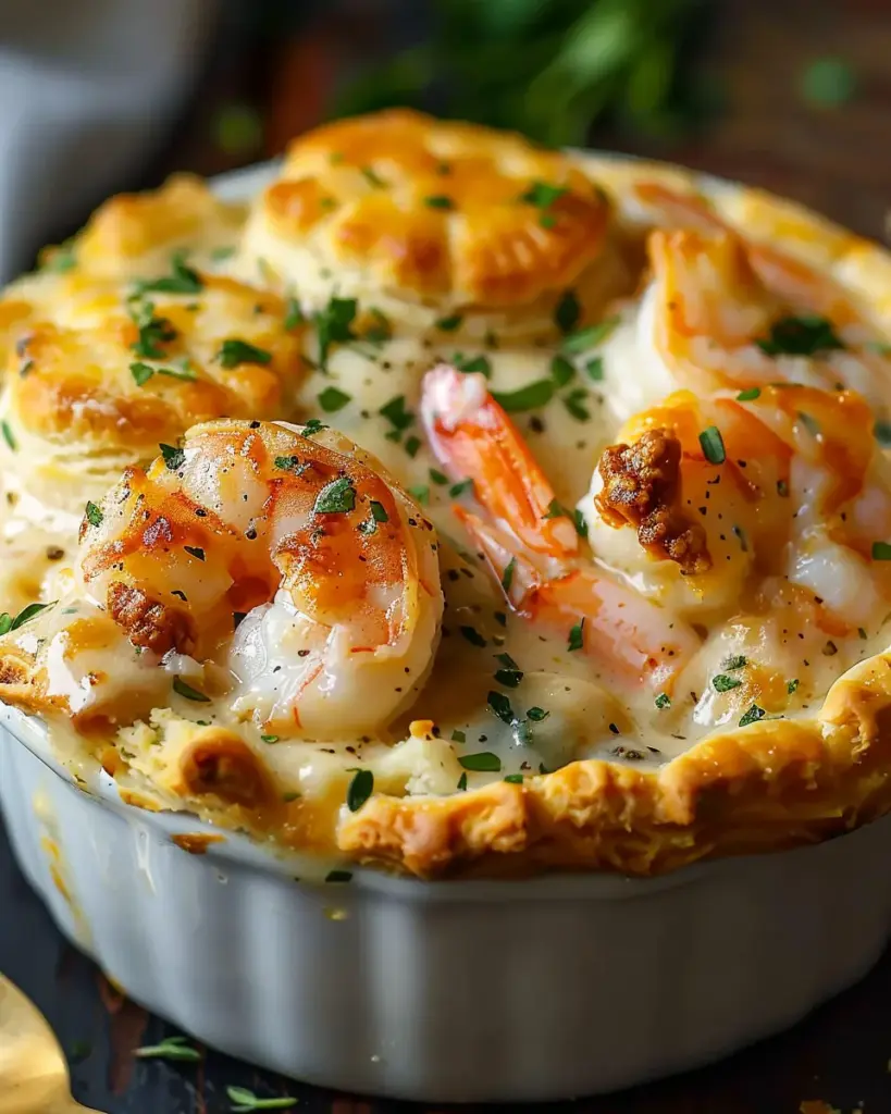 Shrimp & Lobster Cheddar Bay Biscuit Pot Pie